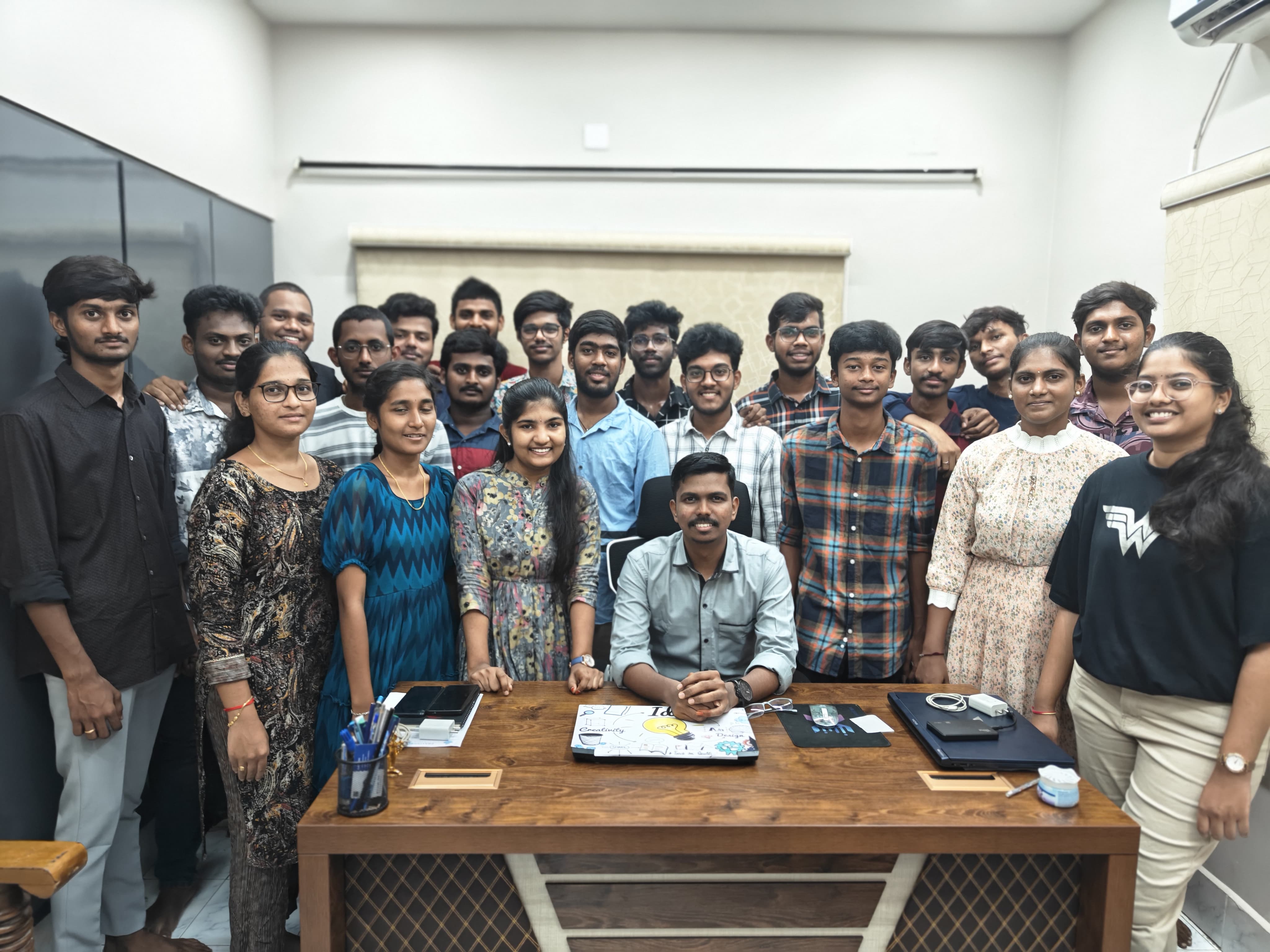 Technical training session with college students
