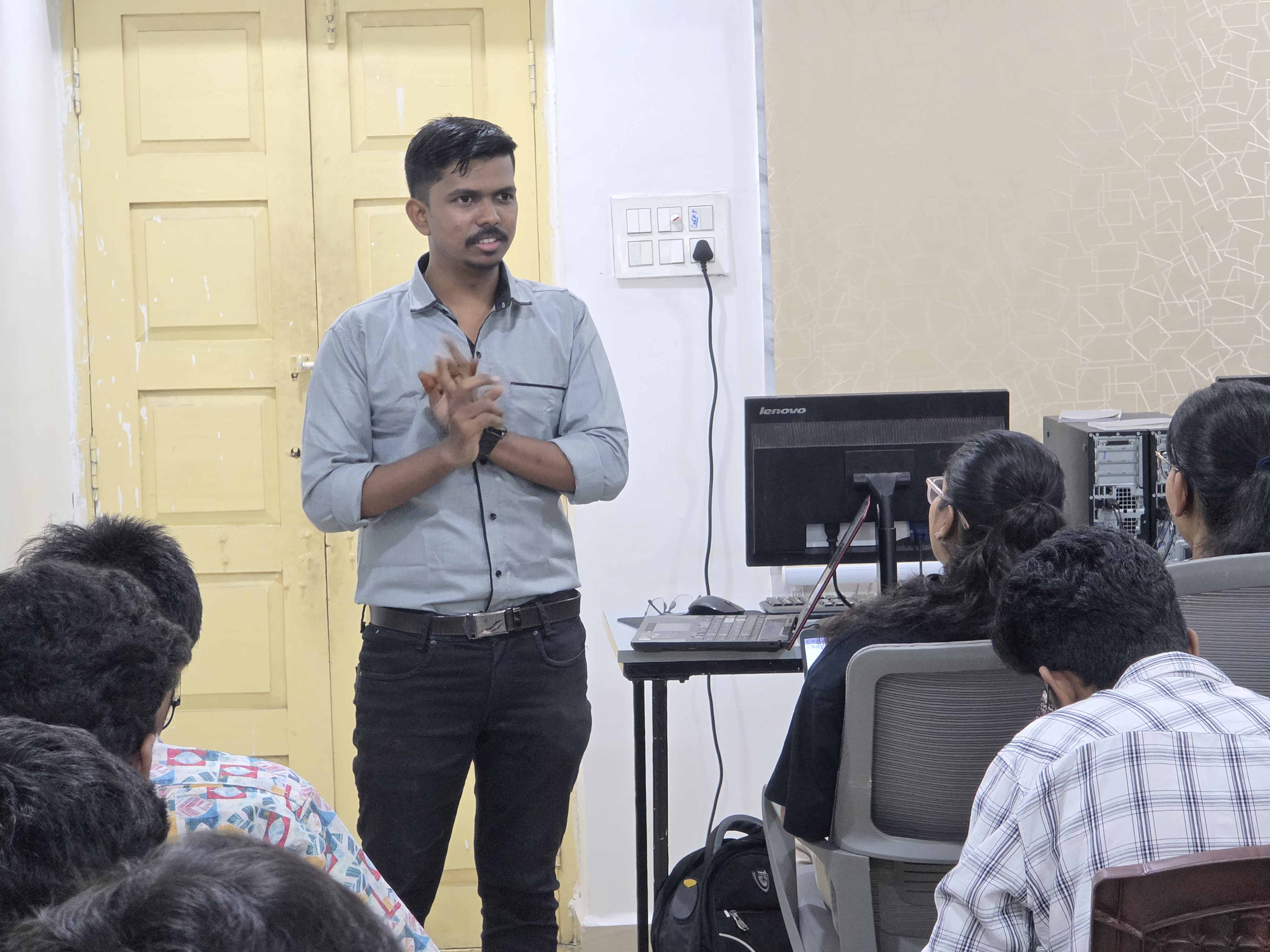 Students participating in a technical training session